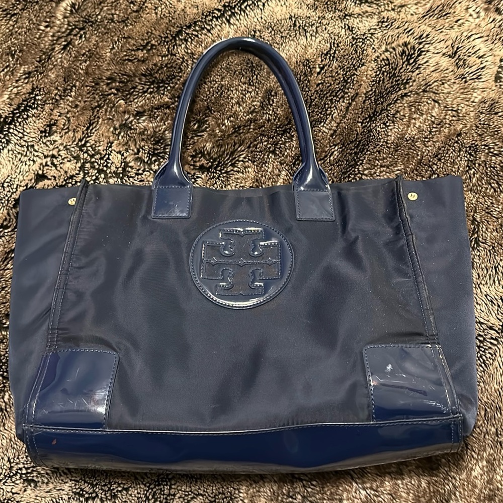 Authentic Tory Burch Small Ella Tote Navy